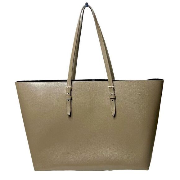 Saint Laurent Boucle E/W Shopping Supple Leather Tote Shoulder Bag Taupe - Picture 1 of 14